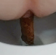 A girl is recorded from a rear perspective behind her ass while she takes a firm shit into a toilet. Presented in 720P HD. About a minute.